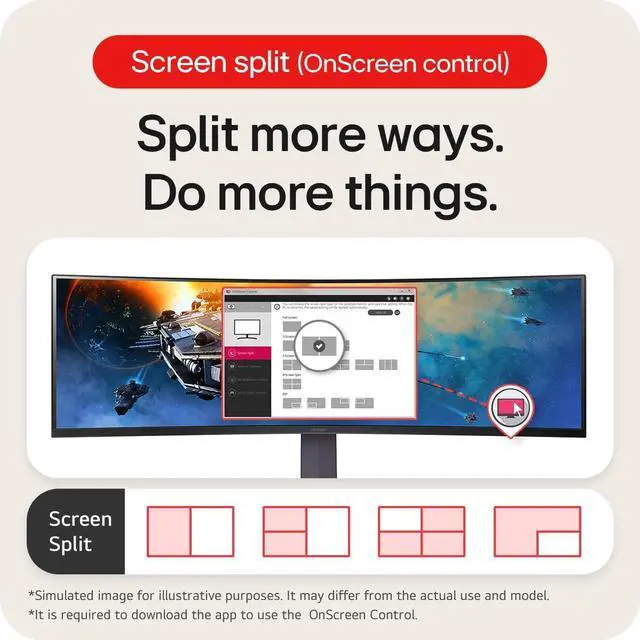 Alt view image 12 of 14 - LG 45GR65DC-B 45" Ultragear Curved Gaming Monitor, QHD, 200Hz, 1ms, UltraWide Display, 32:9, AMD FreeSync Premium Pro, VESA DisplayHDR 600, HDMI 2.1 x2, DP, UBS x3, Tilt/Height/Swivel Stand Black