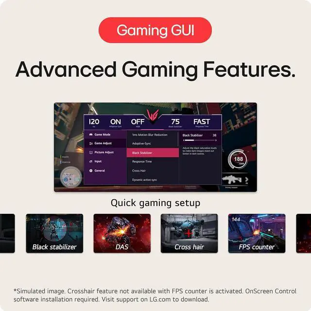 Alt view image 13 of 14 - LG 45GR65DC-B 45" Ultragear Curved Gaming Monitor, QHD, 200Hz, 1ms, UltraWide Display, 32:9, AMD FreeSync Premium Pro, VESA DisplayHDR 600, HDMI 2.1 x2, DP, UBS x3, Tilt/Height/Swivel Stand Black