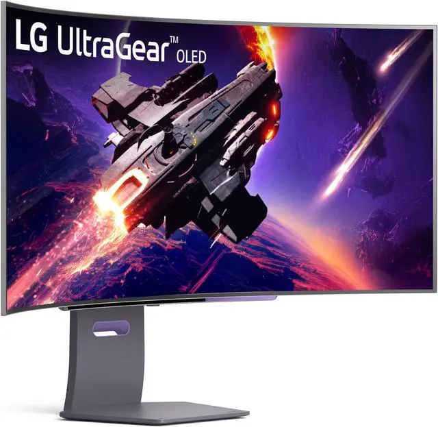 Alt view image 3 of 5 - LG 45" UltraGear OLED Curved Gaming Monitor 45GS95QE-B WQHD 240Hz 0.03ms G-SYNC Compatible 800R Tilt, Height, Swivel Adjust