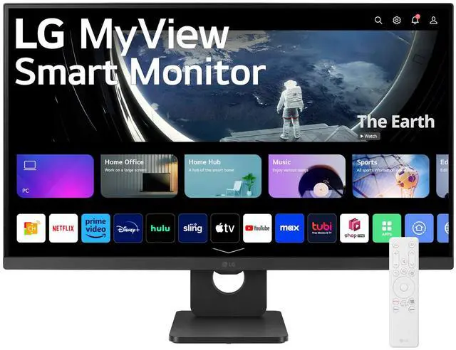 Alt view image 2 of 9 - LG 27SR50F-B MyView Smart Monitor 27" FHD (1920x1080) IPS Display, webOS 23, HDR 10, 5Wx2 Speakers, AirPlay 2, Screen Share, Bluetooth, ThinQ App, Remote Control, Black