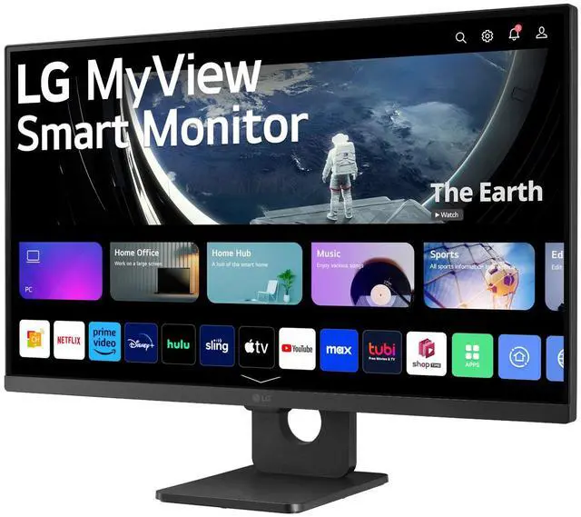 Alt view image 3 of 9 - LG 27SR50F-B MyView Smart Monitor 27" FHD (1920x1080) IPS Display, webOS 23, HDR 10, 5Wx2 Speakers, AirPlay 2, Screen Share, Bluetooth, ThinQ App, Remote Control, Black