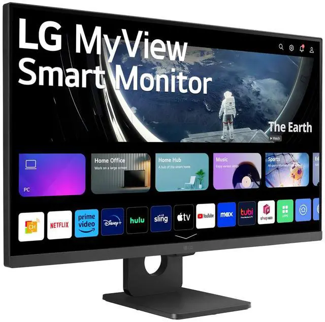 Alt view image 5 of 9 - LG 27SR50F-B MyView Smart Monitor 27" FHD (1920x1080) IPS Display, webOS 23, HDR 10, 5Wx2 Speakers, AirPlay 2, Screen Share, Bluetooth, ThinQ App, Remote Control, Black