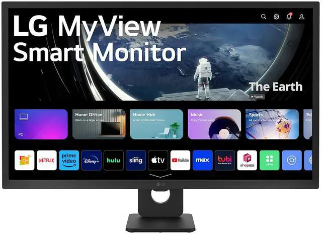 Main image of LG 32SR50F-B MyView Smart Monitor 32" FHD (1920x1080) IPS Display, webOS 23, HDR 10, 5Wx2 Speakers, AirPlay 2, Screen Share, Bluetooth, ThinQ App, Remote Control, Black