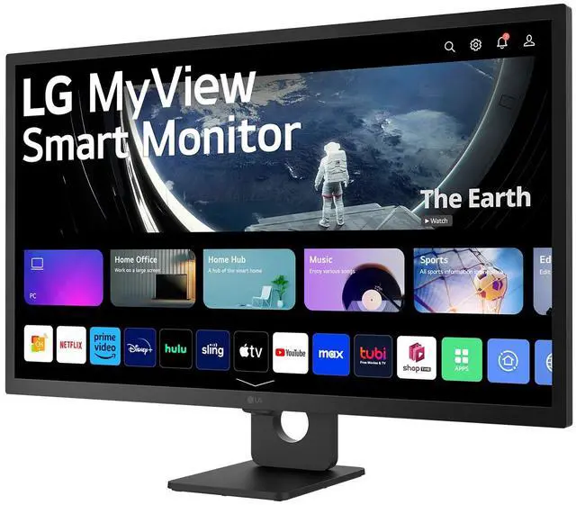 Alt view image 3 of 9 - LG 32SR50F-B MyView Smart Monitor 32" FHD (1920x1080) IPS Display, webOS 23, HDR 10, 5Wx2 Speakers, AirPlay 2, Screen Share, Bluetooth, ThinQ App, Remote Control, Black