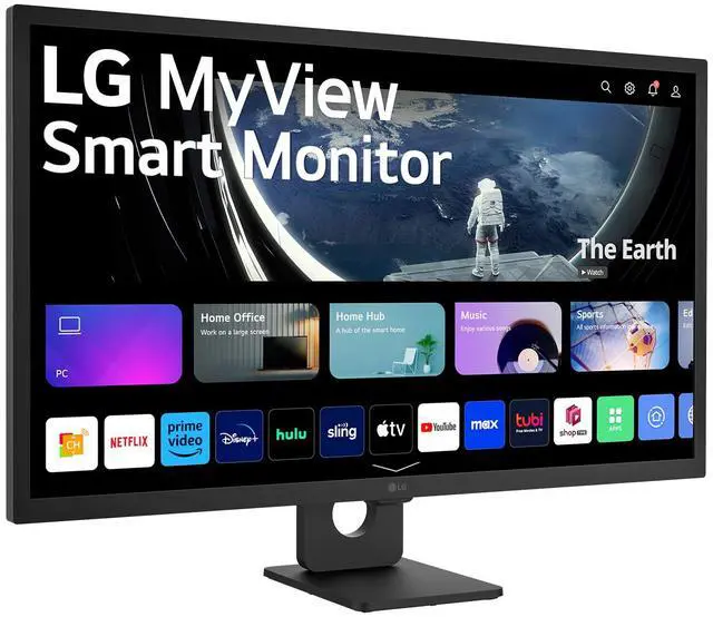 Alt view image 4 of 9 - LG 32SR50F-B MyView Smart Monitor 32" FHD (1920x1080) IPS Display, webOS 23, HDR 10, 5Wx2 Speakers, AirPlay 2, Screen Share, Bluetooth, ThinQ App, Remote Control, Black
