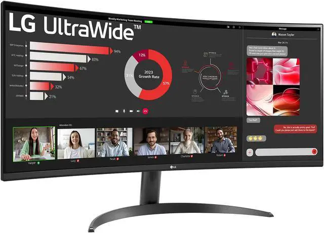 Alt view image 3 of 14 - LG 34WR50QK 34" WQHD Curved Ultrawide HDR10 100Hz Monitor