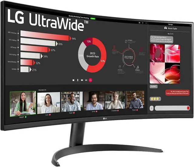 Alt view image 4 of 14 - LG 34WR50QK 34" WQHD Curved Ultrawide HDR10 100Hz Monitor