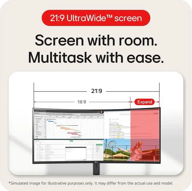 Alt view image 9 of 14 - LG 34WR50QK 34" WQHD Curved Ultrawide HDR10 100Hz Monitor