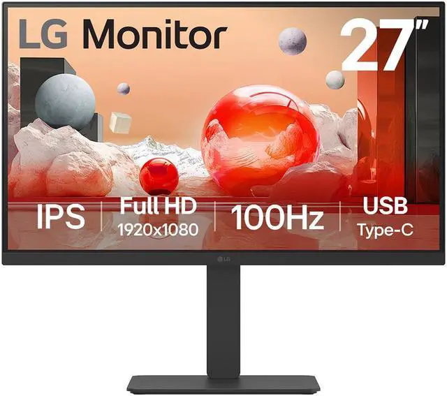 Main image of LG 27” Full HD IPS 100Hz Monitor with USB Type-C and RJ45, 27BA750-B