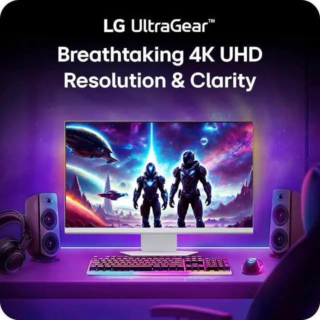 Alt view image 2 of 17 - LG 31.5" 144 Hz IPS UHD Gaming Monitor FreeSync Premium & G-Sync Compatible DCI-P3 95% (CIE1976) 32G810SA-W