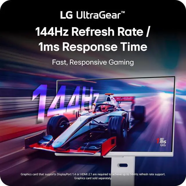Alt view image 3 of 17 - LG 31.5" 144 Hz IPS UHD Gaming Monitor FreeSync Premium & G-Sync Compatible DCI-P3 95% (CIE1976) 32G810SA-W