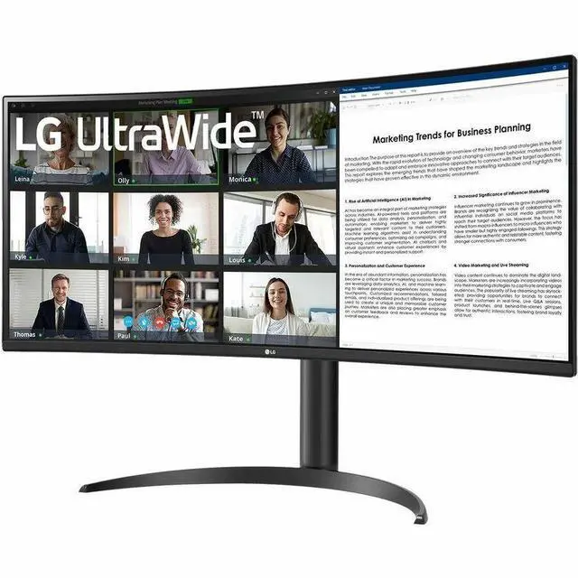 Alt view image 5 of 9 - LG 34" 100 Hz VA WQHD Curved Monitor 5ms (GtG at Faster) 3440 x 1440 sRGB 99% (CIE1931) Curved 34WR55QK-B