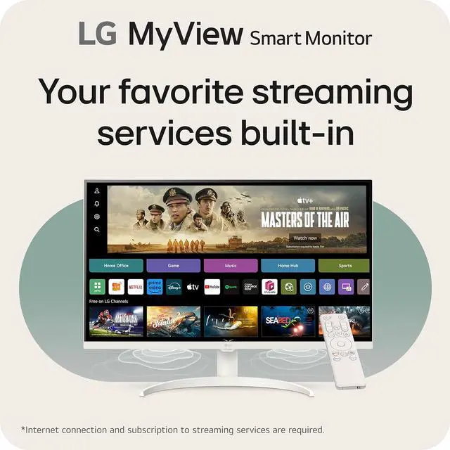 Alt view image 2 of 11 - LG 32" 60 Hz VA UHD webOS Smart Monitor 5 ms (GTG) 3840 x 2160 (4K) DCI-P3 90% Flat Panel MyView 32SR75U-W