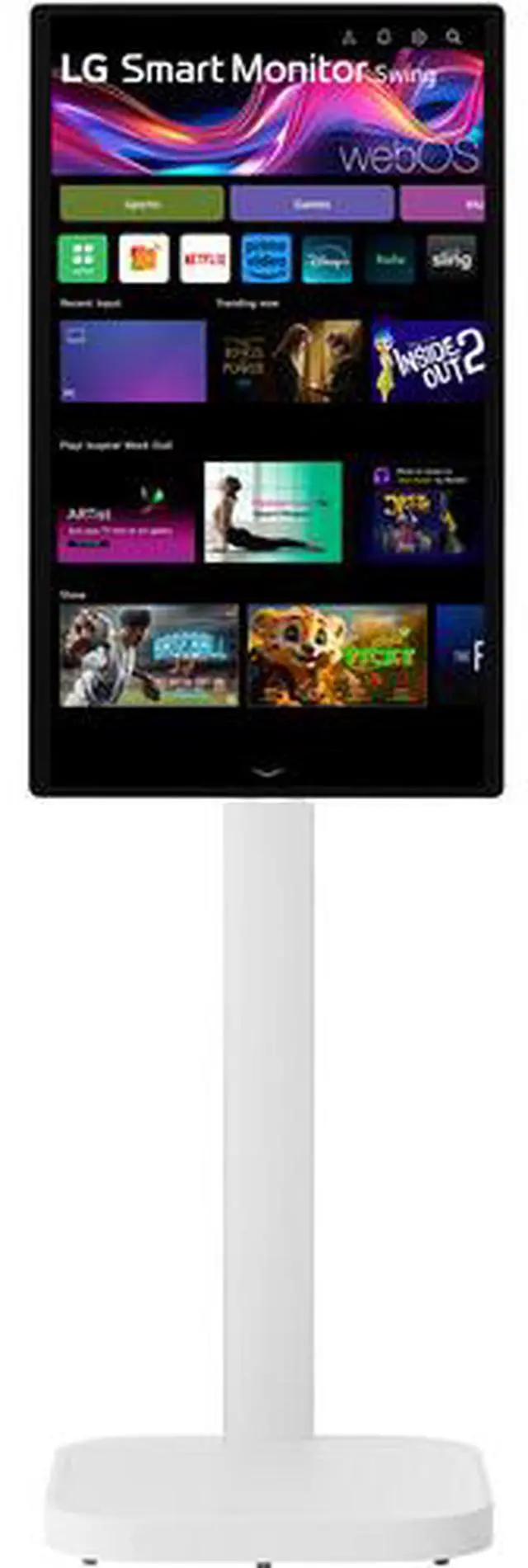 Alt view image 4 of 17 - LG Smart Monitor Swing 32U889SA-W 32-Inch 4K UHD (3840x2160) IPS Touchscreen on a Fully Adjustable Wheeled Base HDR10, webOS, Built-in Speaker, HDMI, USB Type-C, Tilt/Height/Swivel/Pivot Stand, White