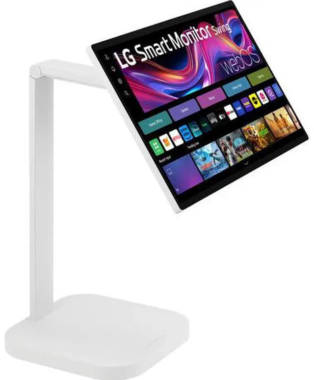 Alt view image 10 of 17 - LG Smart Monitor Swing 32U889SA-W 32-Inch 4K UHD (3840x2160) IPS Touchscreen on a Fully Adjustable Wheeled Base HDR10, webOS, Built-in Speaker, HDMI, USB Type-C, Tilt/Height/Swivel/Pivot Stand, White