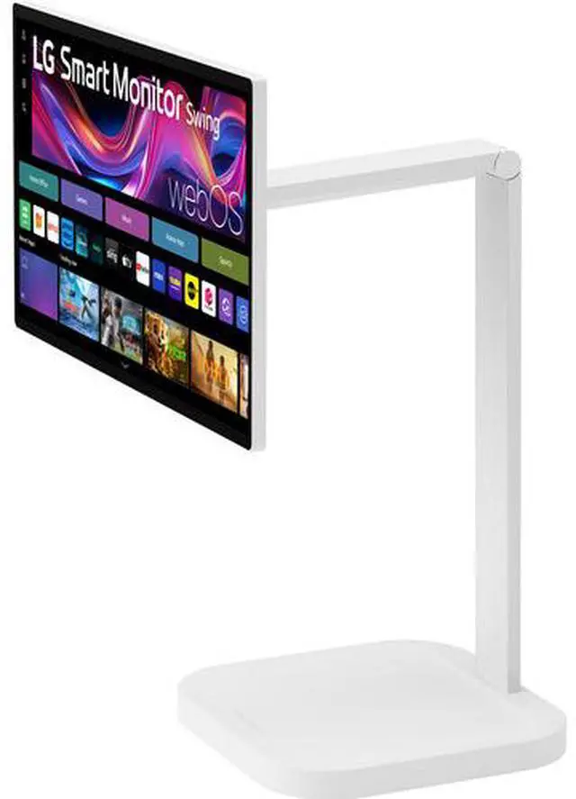 Alt view image 11 of 17 - LG Smart Monitor Swing 32U889SA-W 32-Inch 4K UHD (3840x2160) IPS Touchscreen on a Fully Adjustable Wheeled Base HDR10, webOS, Built-in Speaker, HDMI, USB Type-C, Tilt/Height/Swivel/Pivot Stand, White
