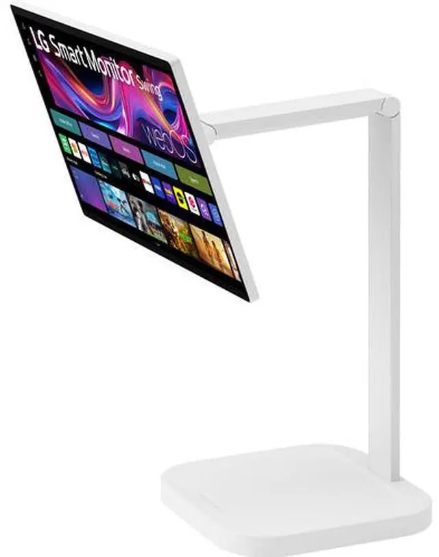 Alt view image 12 of 17 - LG Smart Monitor Swing 32U889SA-W 32-Inch 4K UHD (3840x2160) IPS Touchscreen on a Fully Adjustable Wheeled Base HDR10, webOS, Built-in Speaker, HDMI, USB Type-C, Tilt/Height/Swivel/Pivot Stand, White