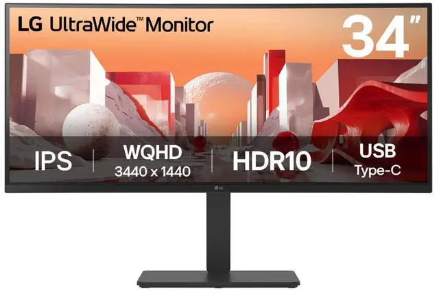 Main image of LG 34" UltraWide QHD Curved IPS Monitor with USB Type-C 34BA75QE-B
