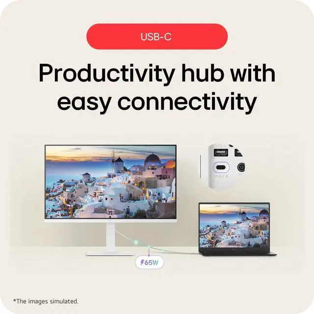 Alt view image 6 of 10 - LG 31.5" 32U720SA 4K UHD Smart Monitor with webOS, Bluetooth, USB-C (65W), 90% DCI-P3, Remote PC Access, Tilt Stand