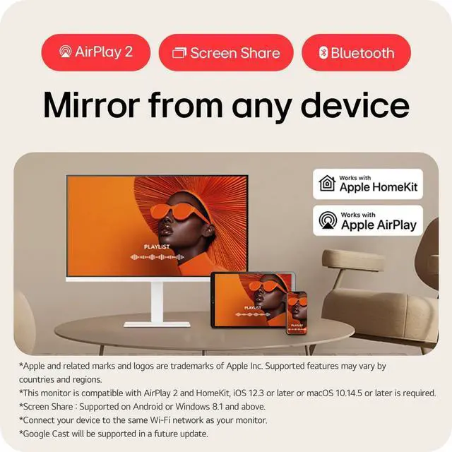 Alt view image 7 of 10 - LG 31.5" 32U720SA 4K UHD Smart Monitor with webOS, Bluetooth, USB-C (65W), 90% DCI-P3, Remote PC Access, Tilt Stand