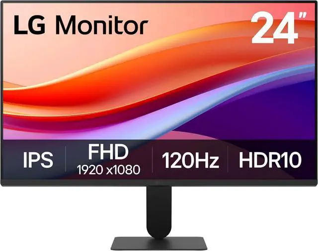 Main image of LG 24U411A-B 24-inch Full HD (1920 x 1080) IPS Computer Monitor, 120Hz, HDR10, Reader Mode, Flicker Safe, HDMI, Slim Stand Base, Black