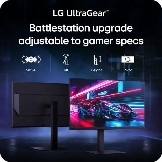 Alt view image 10 of 18 - LG 27G640A-B 27-inch Ultragear QHD (2560 x 1440) IPS Gaming Monitor, 300Hz, 1ms, NVIDIA G-Sync, AMD FreeSync Premium, VESA DisplayHDR 400, HDMI 2.1, USB Type-C, Tilt/Height/Swivel/Pivot Stand, Black