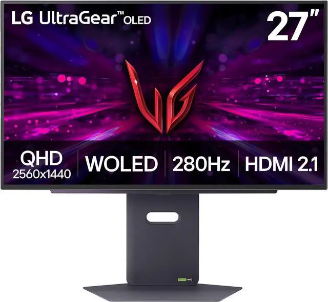 Main image of LG 27GX700A-B 27-inch Ultragear QHD (2560 x 1440) OLED Gaming Monitor, 280Hz, 0.03ms, NVIDIA G-Sync, AMD FreeSync Premium Pro, VESA DisplayHDR TrueBlack500, with up to DCI-P3 99.5%, HDMI 2.1, Black