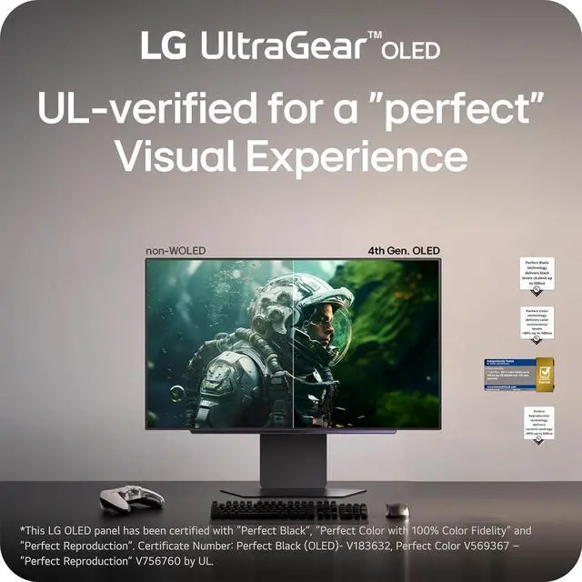 Alt view image 8 of 19 - LG 27GX700A-B 27-inch Ultragear QHD (2560 x 1440) OLED Gaming Monitor, 280Hz, 0.03ms, NVIDIA G-Sync, AMD FreeSync Premium Pro, VESA DisplayHDR TrueBlack500, with up to DCI-P3 99.5%, HDMI 2.1, Black