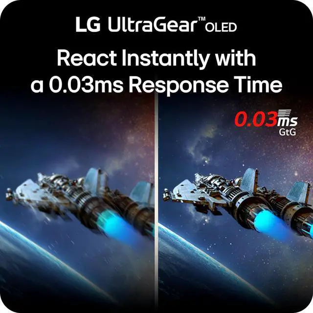 Alt view image 11 of 19 - LG 27GX700A-B 27-inch Ultragear QHD (2560 x 1440) OLED Gaming Monitor, 280Hz, 0.03ms, NVIDIA G-Sync, AMD FreeSync Premium Pro, VESA DisplayHDR TrueBlack500, with up to DCI-P3 99.5%, HDMI 2.1, Black