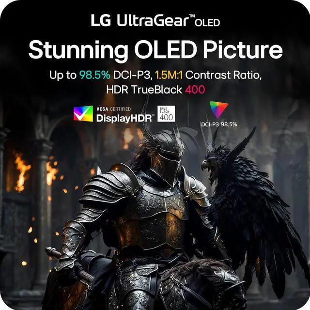 Alt view image 5 of 16 - LG 27" 240 Hz OLED QHD Gaming Monitor FreeSync Premium Pro & G-Sync Compatible DCI-P3 Typical 98.5% GX700 Series 27GX704A-B