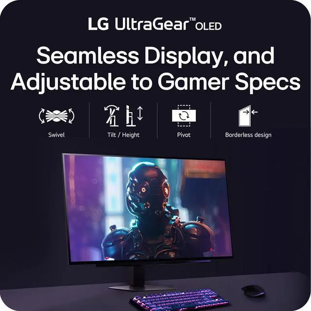 Alt view image 6 of 16 - LG 27" 240 Hz OLED QHD Gaming Monitor FreeSync Premium Pro & G-Sync Compatible DCI-P3 Typical 98.5% GX700 Series 27GX704A-B