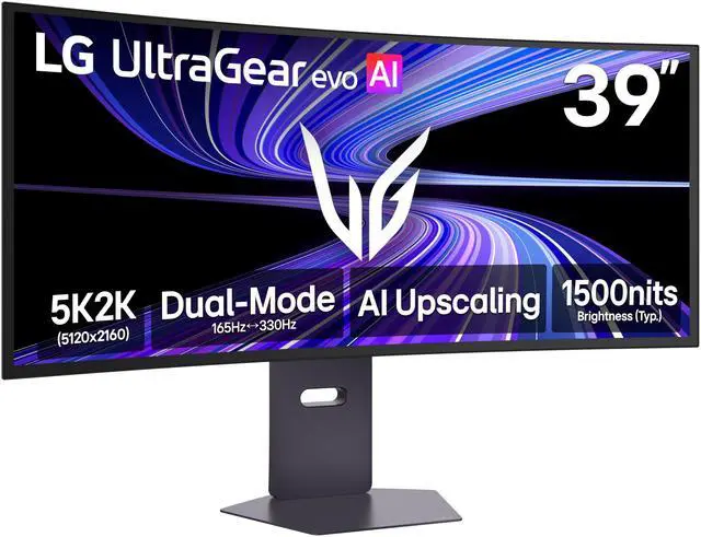 Main image of LG UltraGear 39 inch Dual Mode WUHD 5K2K 165Hz Full HD 330Hz FreeSync Premium Pro & G-Sync Compatible HDR500 USB-C Built-in Speakers Curved OLED Gaming Computer Monitor with Height Adjustable, Swivel & Tilt Stand 39GX950B-B