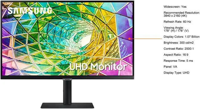 Alt view image 5 of 5 - SAMSUNG ViewFinity S70A LS32A704NWNXZA 32" (31.5" Viewable) UHD 3840 x 2160 (4K) 60 Hz HDMI, DisplayPort, Audio Monitor