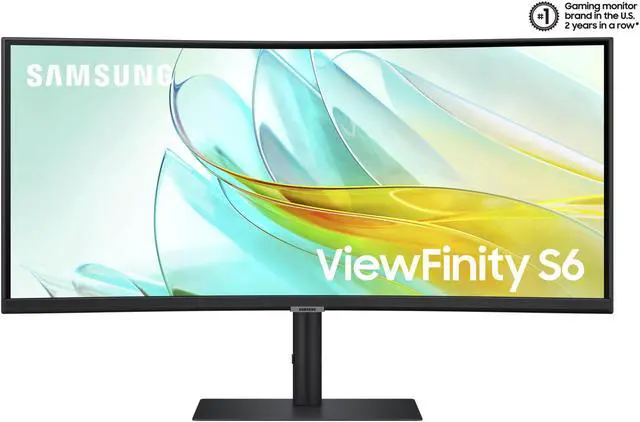Alt view image 2 of 8 - SAMSUNG VIEWFINITY S6 34" UWQHD 100Hz 2K AMD FreeSync HDR10 w/ USB-C and Speaker Curved Monitor for work and gaming LS34C650UANXGO