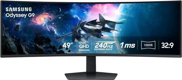 Main image of SAMSUNG 49-Inch Odyssey G9 Series DQHD 1000R Curved Gaming Monitor, 1ms(GtG), VESA DisplayHDR 1000, 240Hz, AMD FreeSync Premium Pro, Height Adjustable Stand, LS49CG954ENXZ