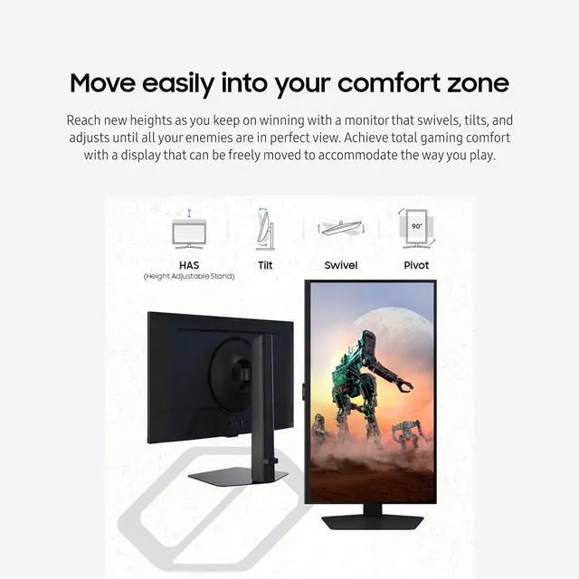 Alt view image 7 of 14 - SAMSUNG Odyssey G5 32" 180 Hz Fast IPS QHD FreeSync (AMD Adaptive Sync) 2560 x 1440 (2K) sRGB 99% Gaming Monitor w/ Height, Pivot, Swivel, Tilt Adjustable stand LS32DG502ENXZA