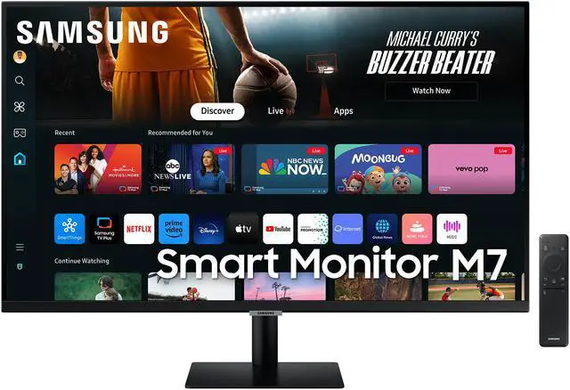 Main image of SAMSUNG M7 32" 4K UHD 60Hz smart streaming monitor w/ speakers and USB-C LS32DM702UNXGO