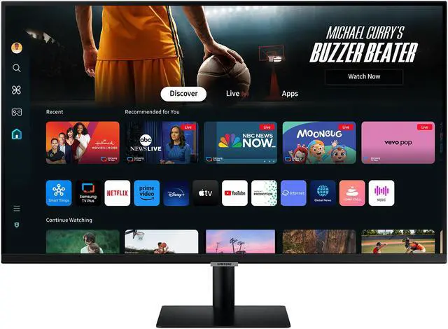 Alt view image 3 of 13 - SAMSUNG M7 32" 4K UHD 60Hz smart streaming monitor w/ speakers and USB-C LS32DM702UNXGO