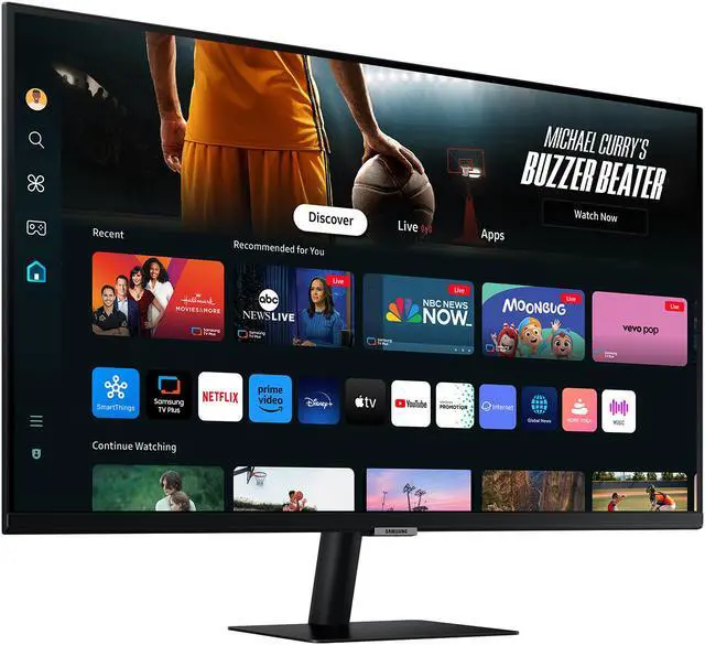 Alt view image 4 of 13 - SAMSUNG M7 32" 4K UHD 60Hz smart streaming monitor w/ speakers and USB-C LS32DM702UNXGO