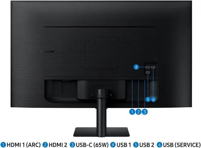 Alt view image 13 of 13 - SAMSUNG M7 32" 4K UHD 60Hz smart streaming monitor w/ speakers and USB-C LS32DM702UNXGO