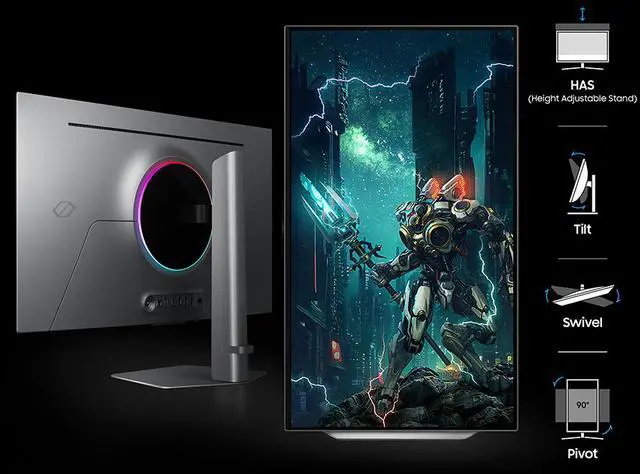 Alt view image 16 of 18 - Samsung 32" Odyssey G8 OLED 4K UHD 240Hz 0.03ms Smart Gaming Monitor Glare Free, G-Sync compatible with Sleek Metal Design -  LS32DG802SNXZA