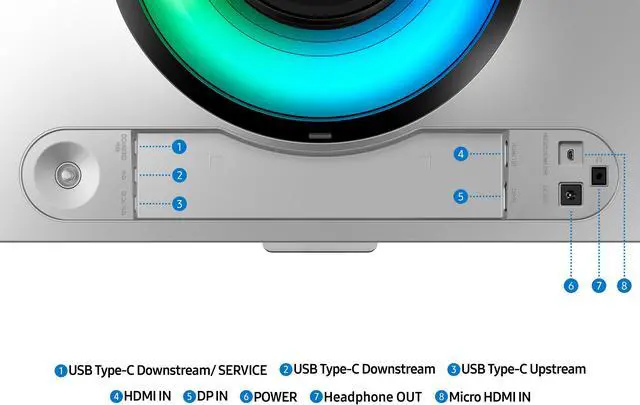 Alt view image 15 of 19 - Samsung 49" Odyssey OLED G9 (G93SD) Dual QHD 240Hz 0.03ms G-Sync Compatible Curved Gaming Monitor with Glare Free (LS49DG934SNXGO)