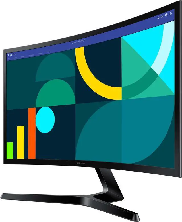 Alt view image 4 of 9 - Samsung 24" S3 (S36GD) FHD 100Hz Curved Monitor LS24D368GANXZA