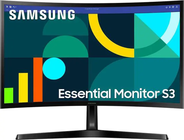 Alt view image 2 of 9 - Samsung 24" S3 (S36GD) FHD 100Hz Curved Monitor LS24D368GANXZA