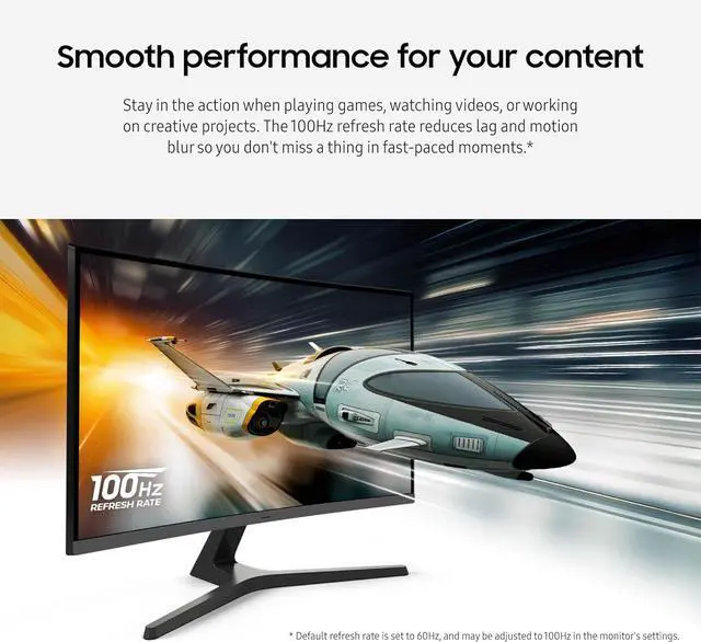 Alt view image 6 of 15 - Samsung 27-inch S3 (S39GD) FHD 100Hz Curved Monitor, Game Mode, Eye Saver Mode, Multiple Connectivity with HDMI Port, Built-in Speakers, LS27D396GANXZA