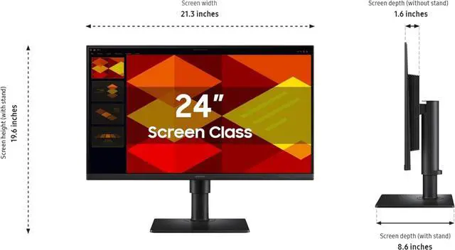 Alt view image 4 of 10 - SAMSUNG 24” (S40GD) Borderless Business Monitor with IPS Panel, 100Hz Refresh Rate, Eye Saver Mode, Ergonomic Design, Game Picture Mode, LS24D402GANXGO