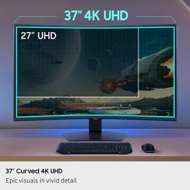 Alt view image 6 of 16 - SAMSUNG 37" 165 Hz 3840x2160 VA WUHD Curved Gaming Monitor FreeSync Premium Pro (AMD Adaptive Sync) sRGB 99% Odyssey G7 G75F LS37FG75DENXZA