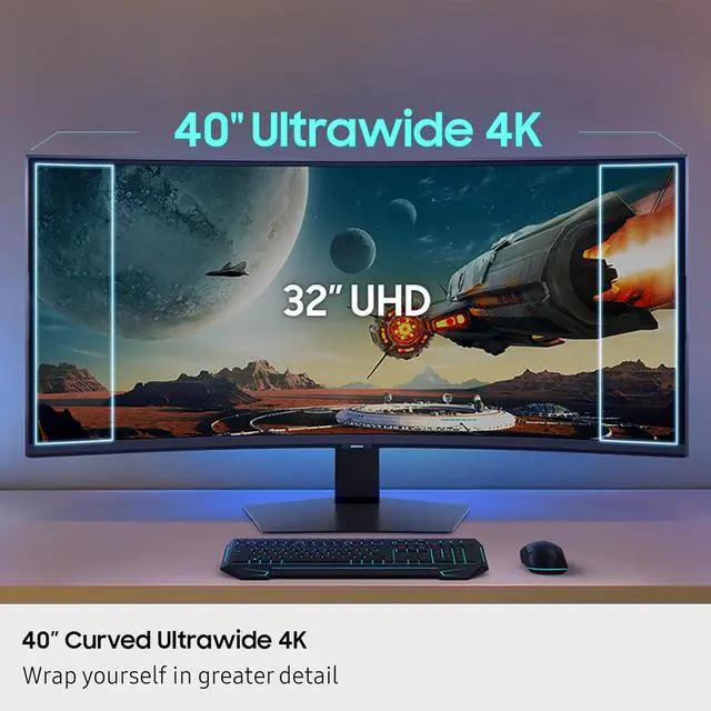 Alt view image 4 of 16 - SAMSUNG 40" Odyssey G7 G75F 5120 x 2160 WUHD 180Hz FreeSync Premium Pro Curved Gaming Monitor LS40FG75DENXZA