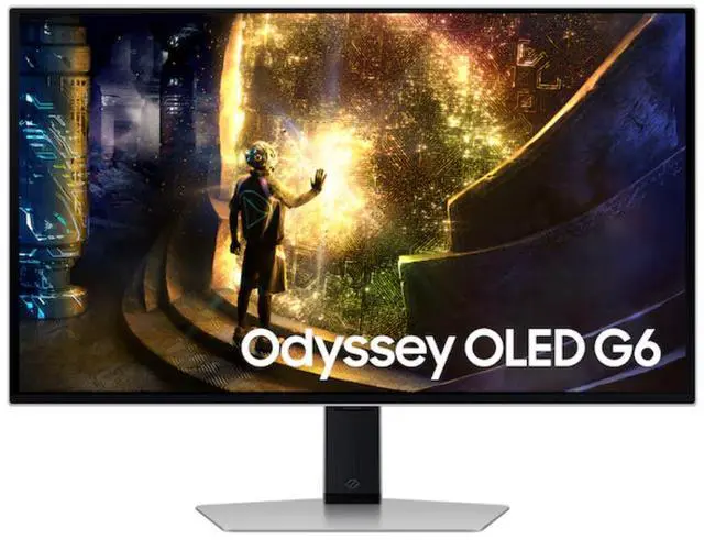 Main image of SAMSUNG 27" Odyssey OLED G6 G61SD QHD Gaming Monitor with 0.03ms Response time, 240 Hz, G-Sync Compatibility, Dynamic Cooling, LS27DG612SNXZA, Silver
