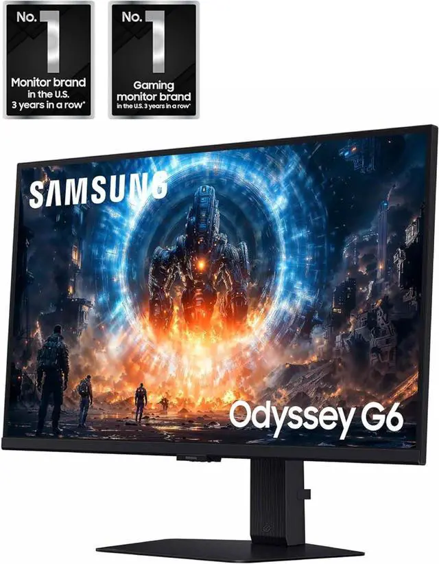 Alt view image 10 of 16 - SAMSUNG 27” Odyssey G6 G60F QHD Resolution Gaming Monitor, 350Hz Refresh Rate, Fast IPS Panel, VESA DisplayHDR™ 400, NVIDIA G-Sync Compatible, AMD FreeSync™ Premium, Ergonomic Stand, LS27FG60DENXZA